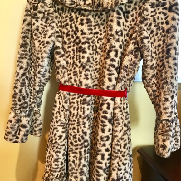 Girls Leopard Print Coat Size 8 - Picture 7 of 7